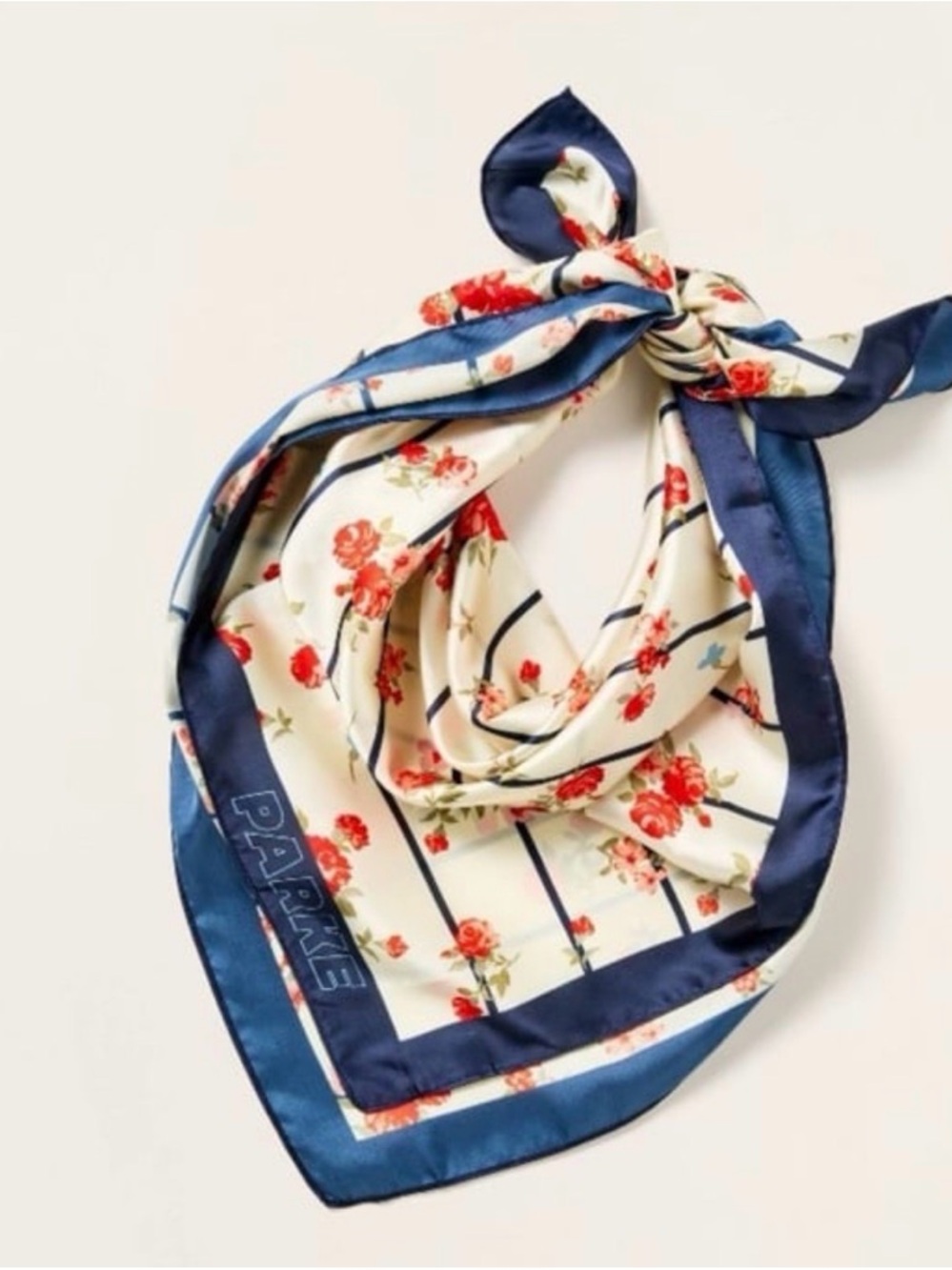 NWT Women's Floral Square Scarf - Parke x Target Cream Floral One Size Fits Most